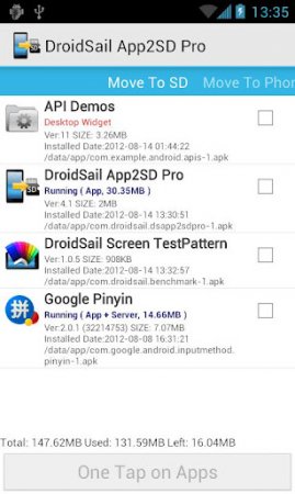 DroidSail Super App2SD