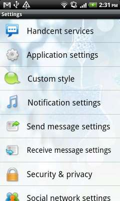 Handcent SMS - отправка смс с удобством