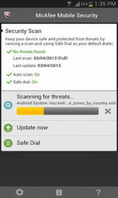 McAfee Mobile Security - отличное средство защиты телефона